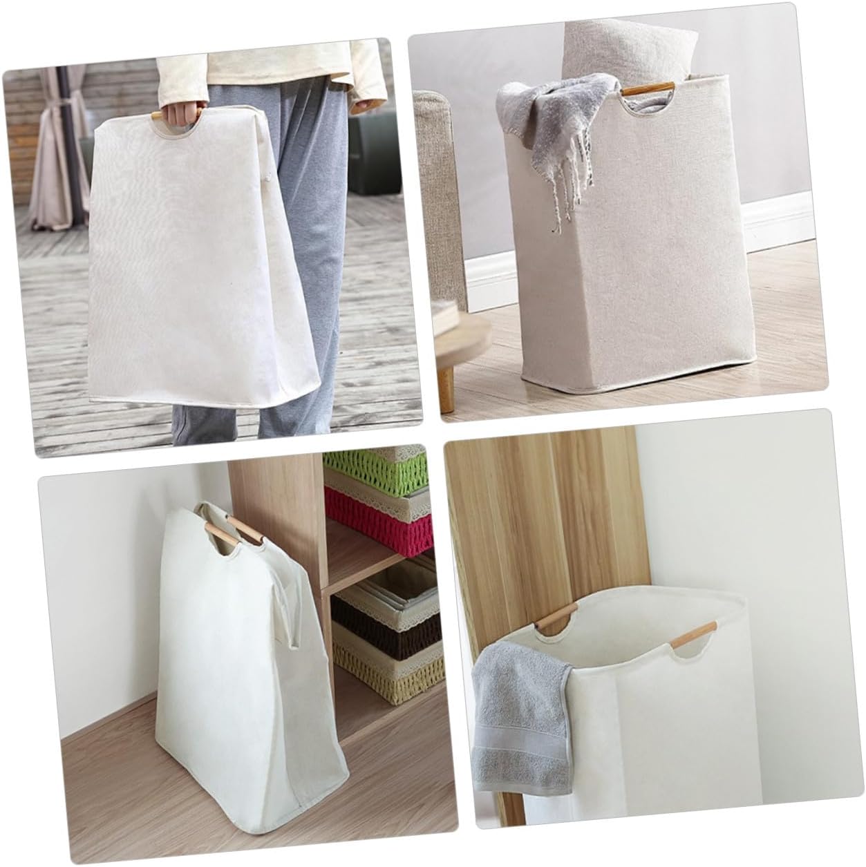 Collapsible Laundry Hamper Basket with Sturdy Handles Lightweight Foldable Clothes Organizer for Home Storage and Clean Fabric Laundry Basket for Dirty Clothes and Sundries