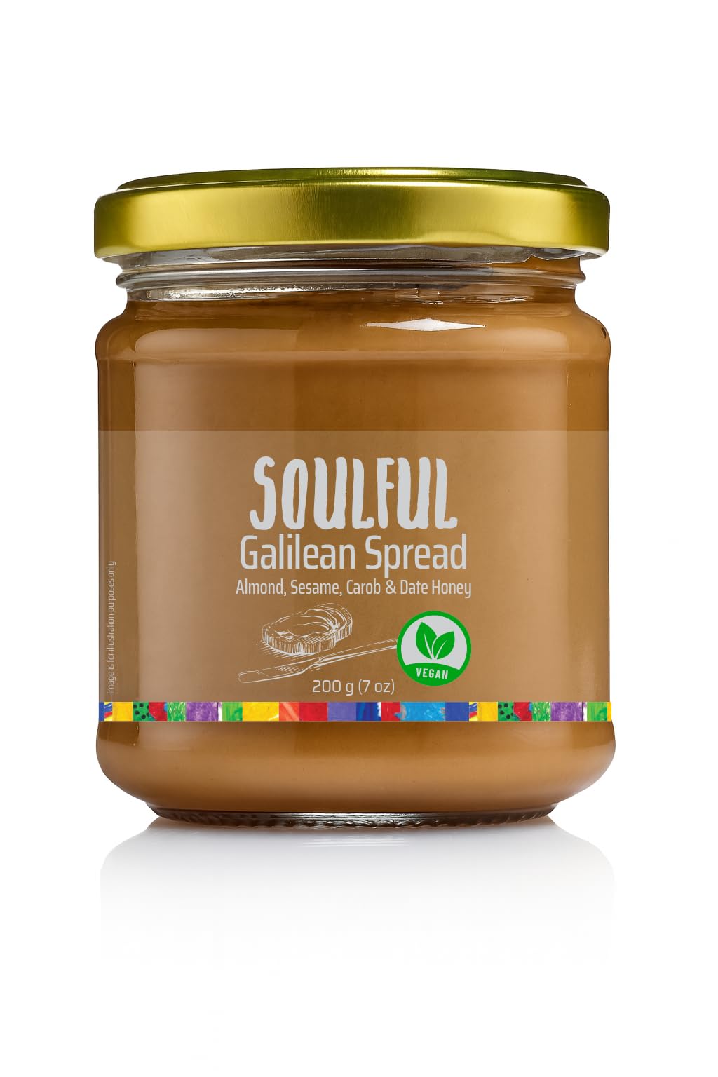 SINDYANNA OF GALILEE Vegan Almond Butter – Natural Spread with Almonds, Sesame, Carob Syrup & Date Honey – Plant-Based, No Added Sugar, 200g