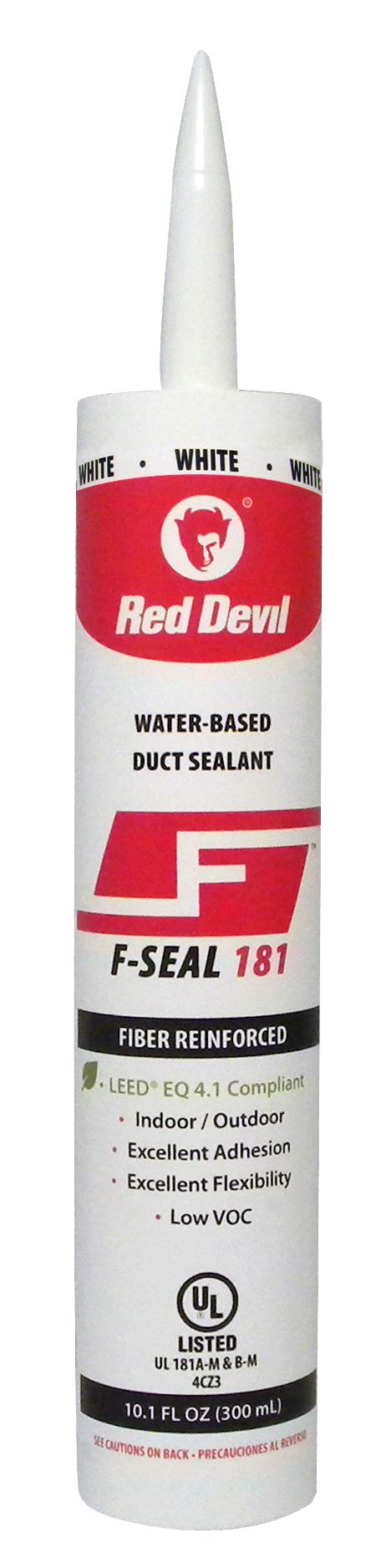 Red Devil0846DW F-Seal 181 Fiber Reinforced Water Based Duct Sealant, 10.1 oz, White, 24 Pack