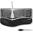 Macally Wired Ergonomic Split Keyboard - Mac Compatible, Numeric Keypad - Ergo Keyboard for MacBook Pro/Air iMac