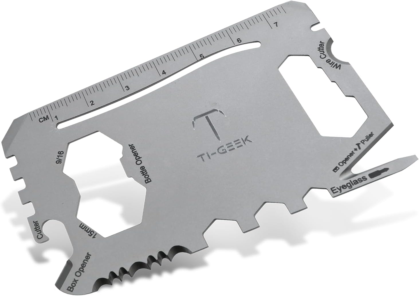 TI GEEK Pocket Tool - 17 in 1 Titanium Credit Card Size Multi-Tool for ...