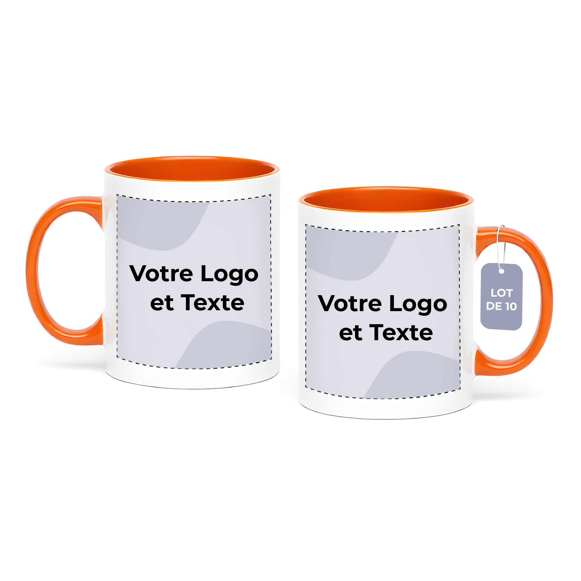 Cimpress Mug Personnalisable Photo Texte, 325 ml, Lot de 10, Orange | Tasse A Cafe Personnalisée Prénom, Tasses d'entreprise avec son propre logo, Cadeau d'Entreprise, Collègue