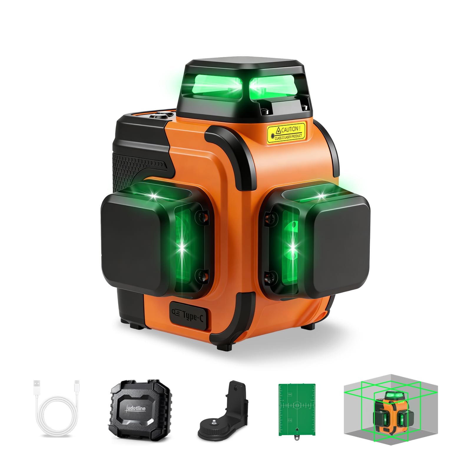 360° Lasers Level Self Leveling laser levels Professional tools | 3x360° laser level with 12 lines, 4000mAh rechargeable battery, highly visible beam, self-leveling & durable ABS/TPE housing