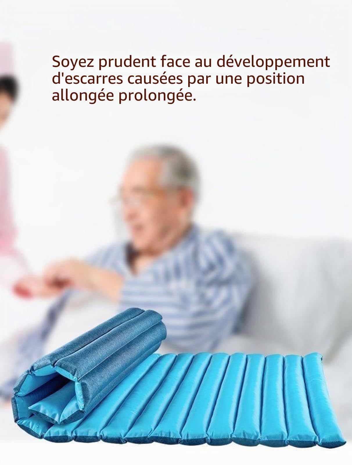 Matelas Anti-Escarres,Coussin Anti Escarres Fessier Médical pour Personnes Âgées Handicapées,Disponible Recto Verso pour Les Patients Alités De Longue Durée,Facile À Nettoyer
