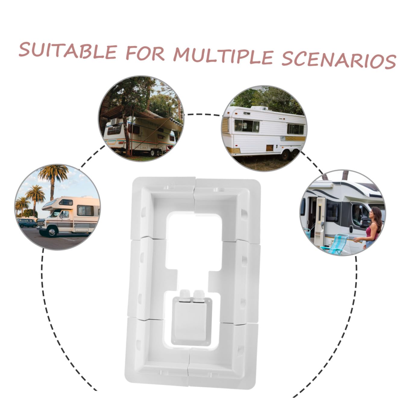 Soporte para Panel Solar Blanco 7 Piezas Abs para Remolques Rv | Montaje Exterior para Embarcaciones, Instalación sin Taladro, Estructura Robusta y Estable, Acabado Moderno