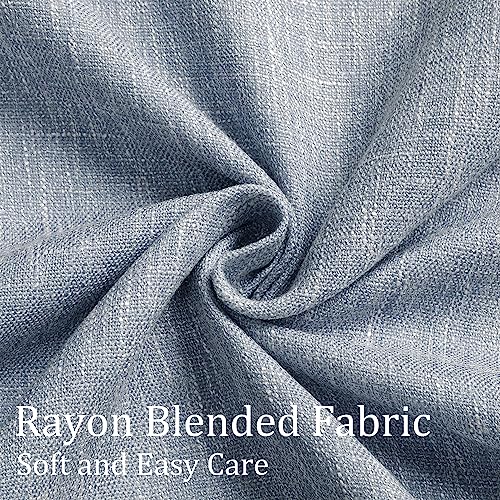 Image of Vision Home Chambray Blue Full Blackout Curtains Pinch Pleated Room Darkening Window Curtains 63 inch for Living Room Bedroom Thermal Insulated Pinch Pleat Drapes with Hooks Back Tab 2 Panel 40 inchWx63 inchL