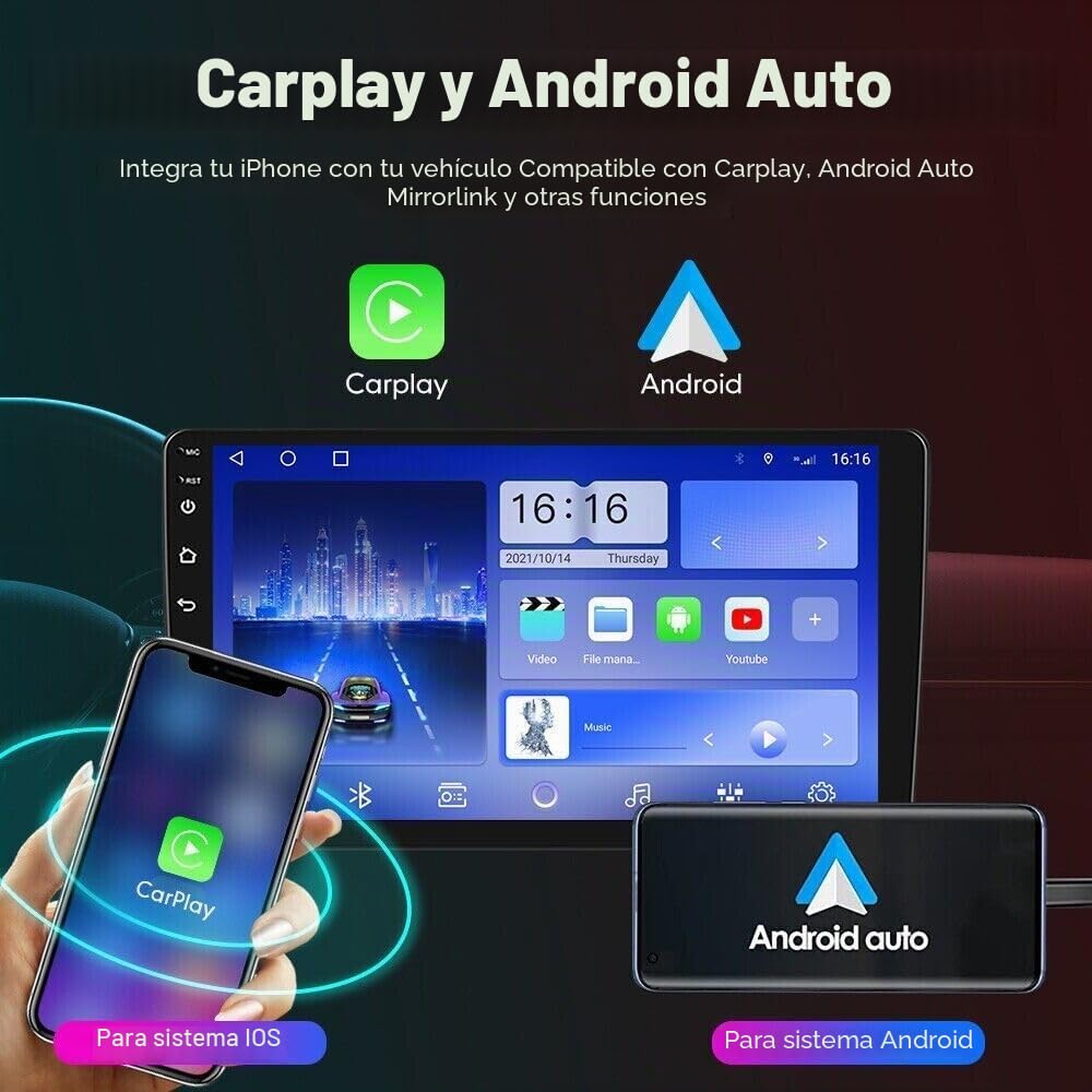 Radio de Coche with Android 13 de 9 Pulgadas con 2G + 32 G de Repuesto para Ford Fiesta MK6 2008-2016, Compatible con Android Auto with Wireless Carplay, WiFi Bluetooth 5.1 GPS DSP USB