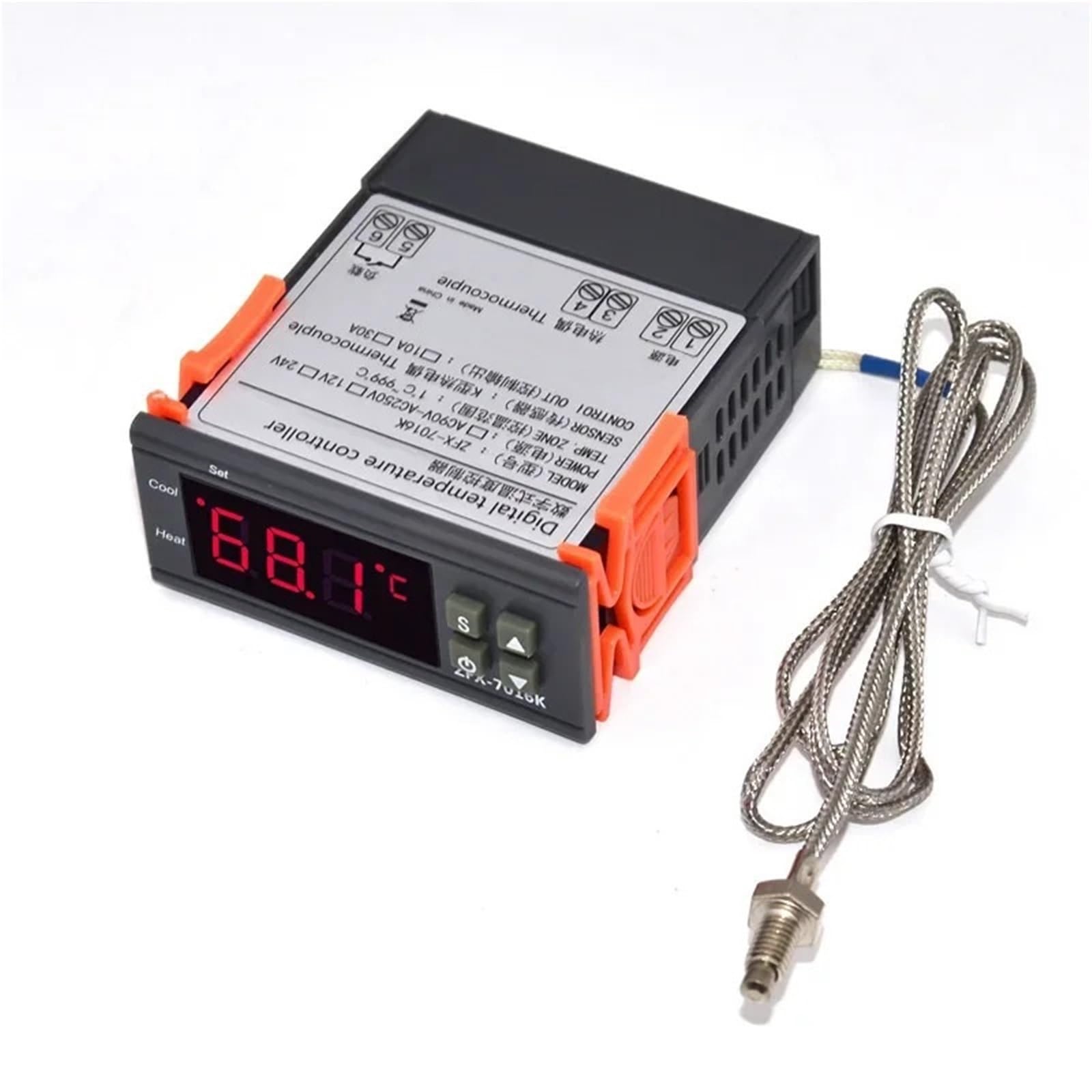 Regolatore di temperatura digitale Termostato Termoregolatore Incubatore 30A 12V/24V/220V Termostato multifunzionale con riscaldatore e raffreddatore(30A 12V)