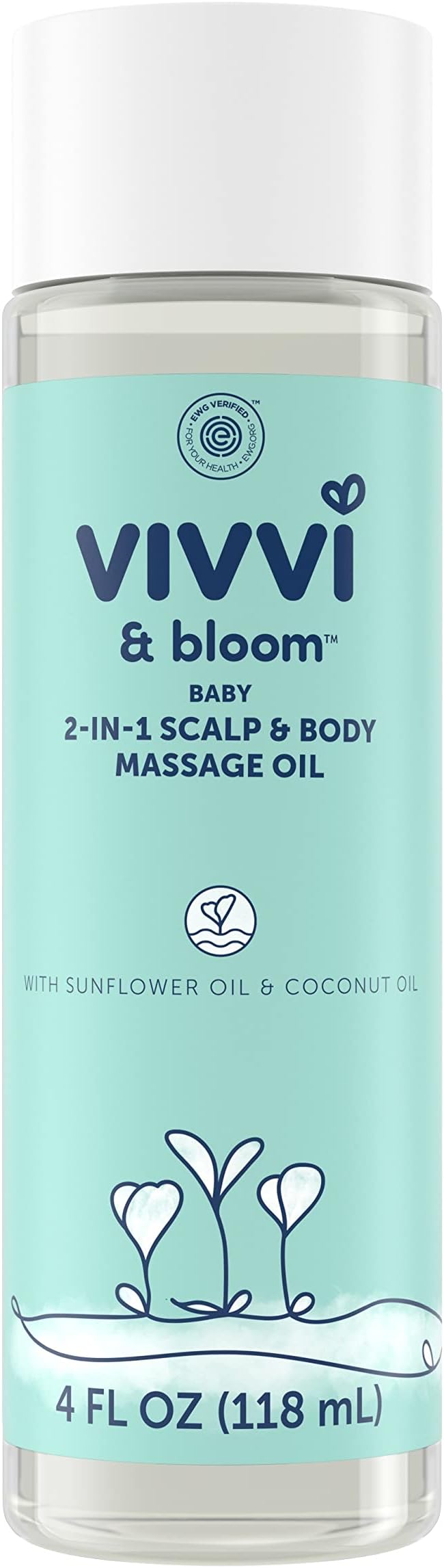 Gentle 2-in-1 Baby Scalp & Body Massage Oil, Fast Absorbing Formula Ideal to Moisturize, for Massage to Remove Dry Flakes on Scalp, Hypoallergenic, 4 fl. Oz