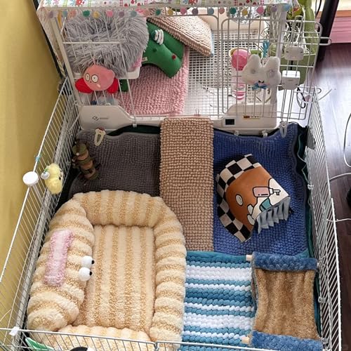 Tapis de cage absorbants en polaire r&eacute;utilisables pour chinchilla - 6
