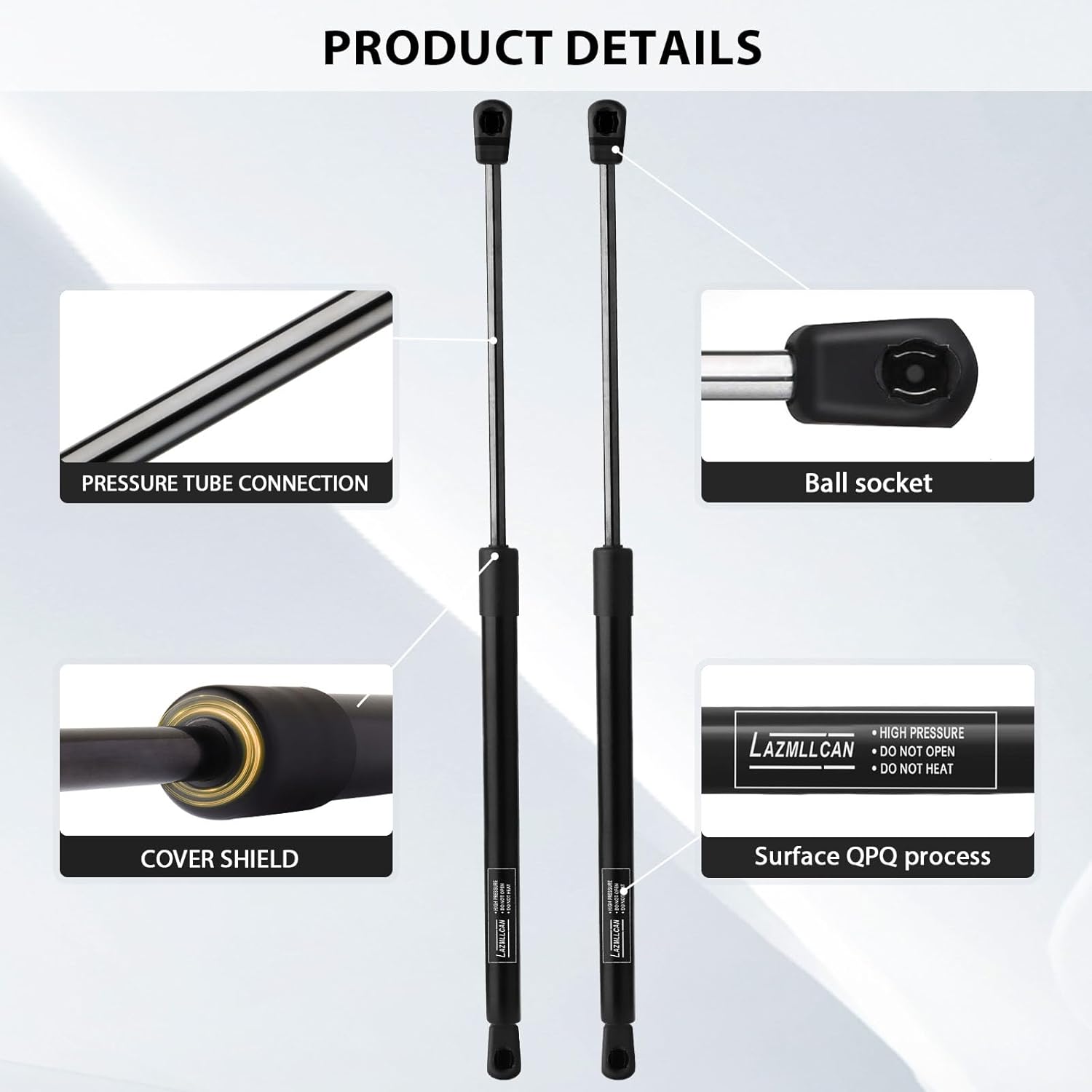 Qty(2) 2Pcs Rear Window Glass Lift Supports Struts Shocks for 2018-2024 Jeep Wrangler 2 Door & 4 Door Unlimited Sport Rubicon Sahara Freedom Willys, Rear Window Gas Springs Replaces PM4315