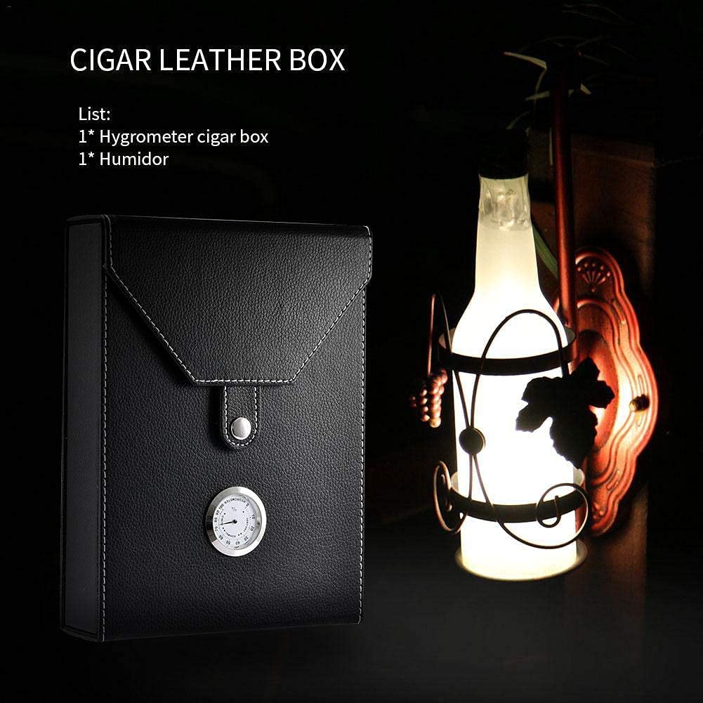 ZUMAHA Humidor Scatola Scatola per sigari in Pelle, Humidor per sigari dal Design Ben sigillato, Humidor per Mantenere i sigari freschi, Design Elegante e portasigari Artigianale, Nero Personalizzato