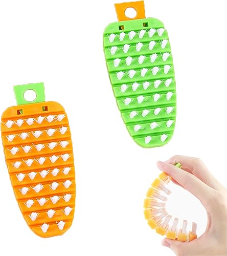 2 cepillos para verduras, herramienta de cepillo de lavado de frutas y verduras, múltiples segmentos son cepillo de limpieza de frutas y verduras