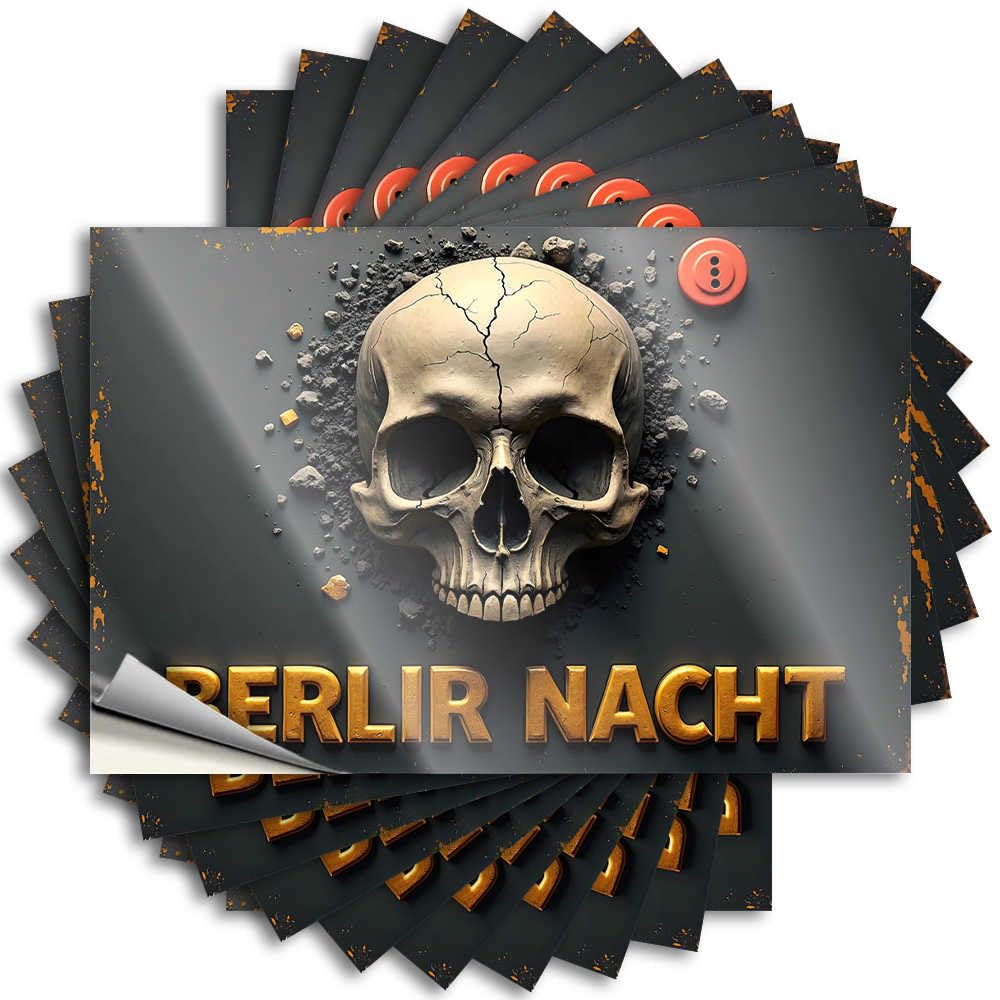 Fzfn Men's Colour Berliner Nacht: The Dark Side Of Berlin Motivational Office Decor - Sticker Helmet Removable Vinyl Decal(12X18cm)