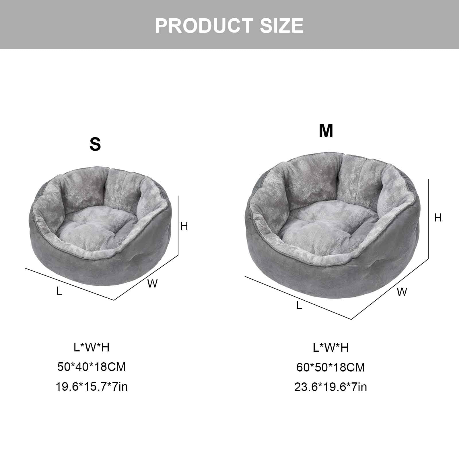 Cama para Perro Lavable, Cama Perro con Fondo Antideslizantes, Cama Gato con Cojín Desenfundable, Suave Y Mullida, para Perro Y Gato Pequeños,Azul,S