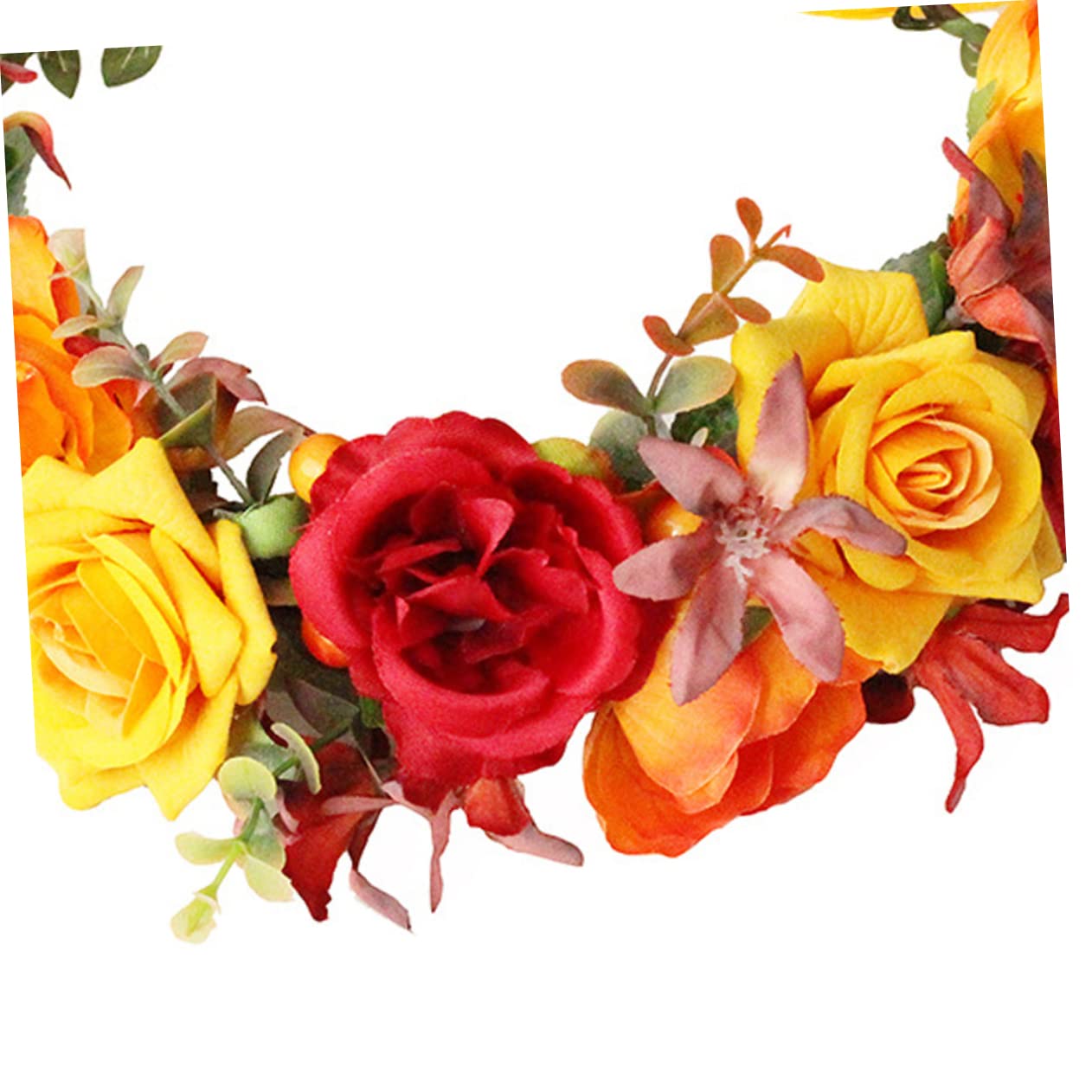 MAGICLULU 2 Piezas Cintas Para El Pelo De Fiesta Sombreros De Fotografía Flor Rosa Guirnalda De Flores Diadema De Boda Tiara Víspera De Todos Novia Accesorios Para El Cabello
