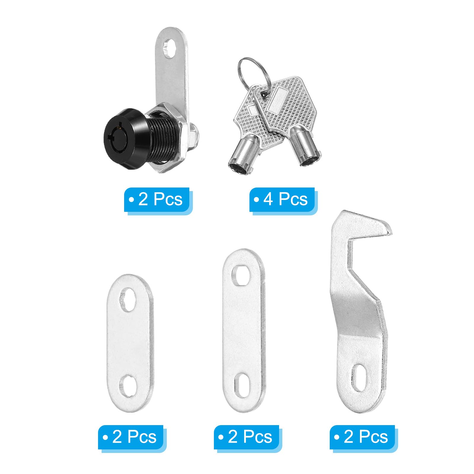 PATIKIL 5/8 Inch Black Cabinet Locks with Silver Keys - Image 3