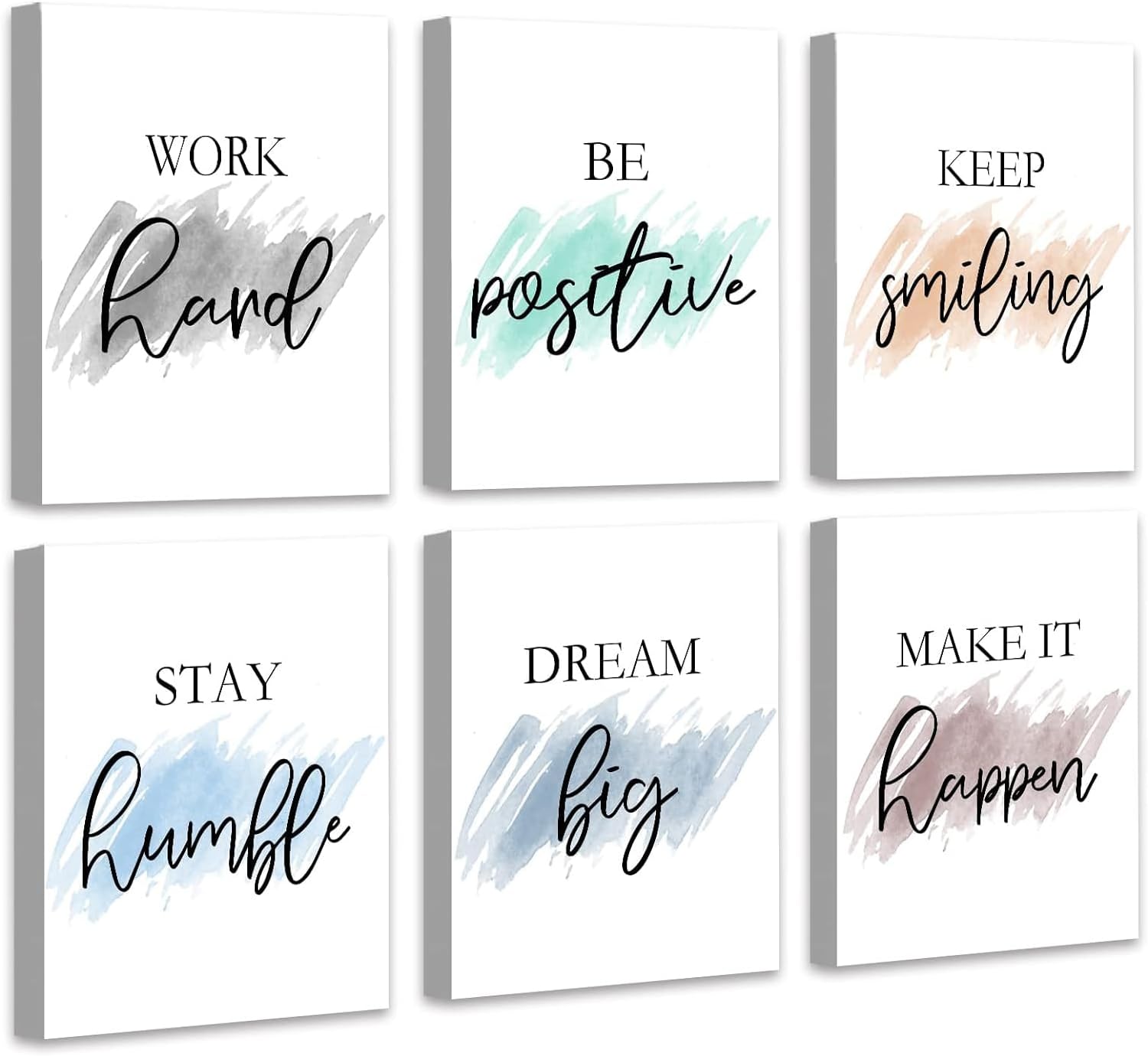 Framed Motivational Canvas Wall Art Set for Kids - 8" x 10"