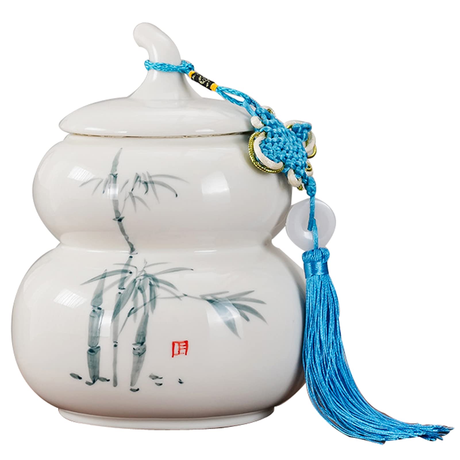 pet urn, Keepsake for Ashes - Medium Ceramics Funeral Urn Jar for Human or Pet, Creative Gourd Shape Cremation Urns(White a)