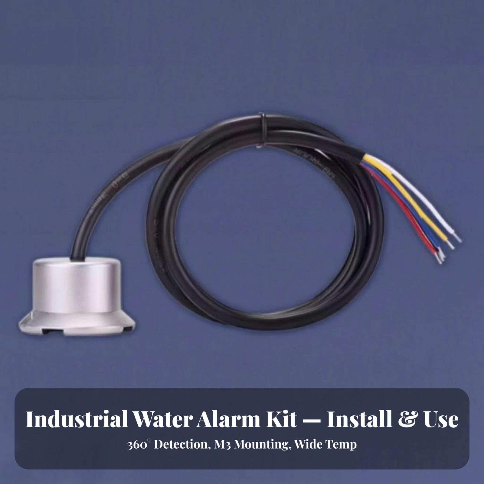 Kit Agua Cableado | Alarma Fugas Agua con Fuente Alimentación, Local, para Almacén, Volumen Ajustable