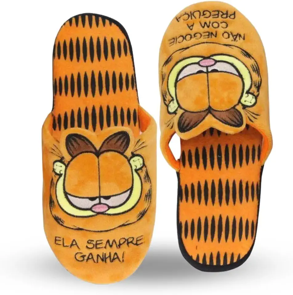 Pantufa Garfield Chinelo De Quarto Adulto Laranja Unissex Oficial Nickelodeon