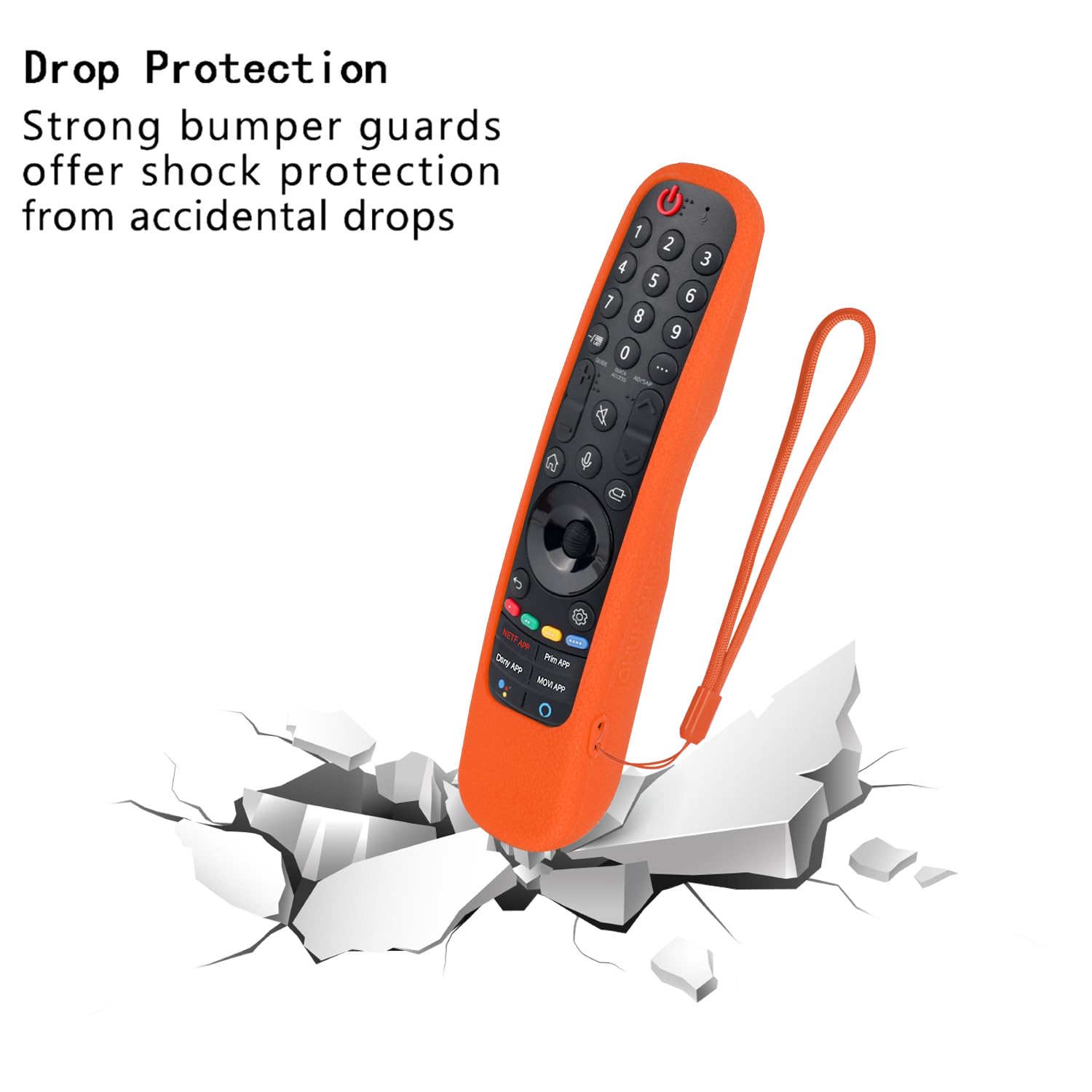 CHUNGHOP Protective Silicone Remote Case for LG Smart TV AN-MR21 MR21N MR21GC for LG OLED TV Magic Remote an MR21GA Remote Cover Shockproof, Washable and Skin-Friendly Cover Non-Slip(Orange)