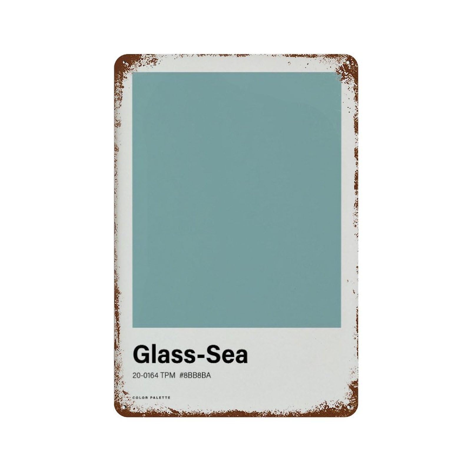 xiaoxiaoshen Glass Sea Color Palette Minimalist Nordic Wall Decor Art Metal Tin Poster Modern Home Decor Art Home Bar Shop Decorations Vintage Sign 30x20cm