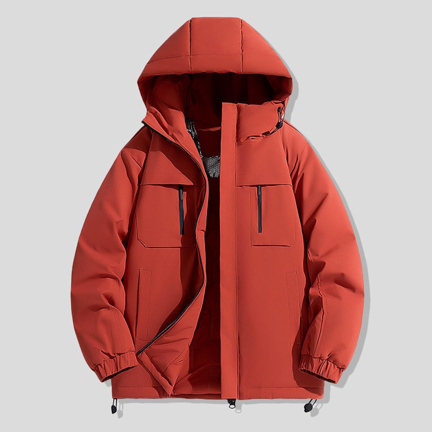 Quilted Jacket Men Lightweight Long Sleeve Puffer Coat Warm Winter Jackets for Men 2025 Stand Collar Winter Coat