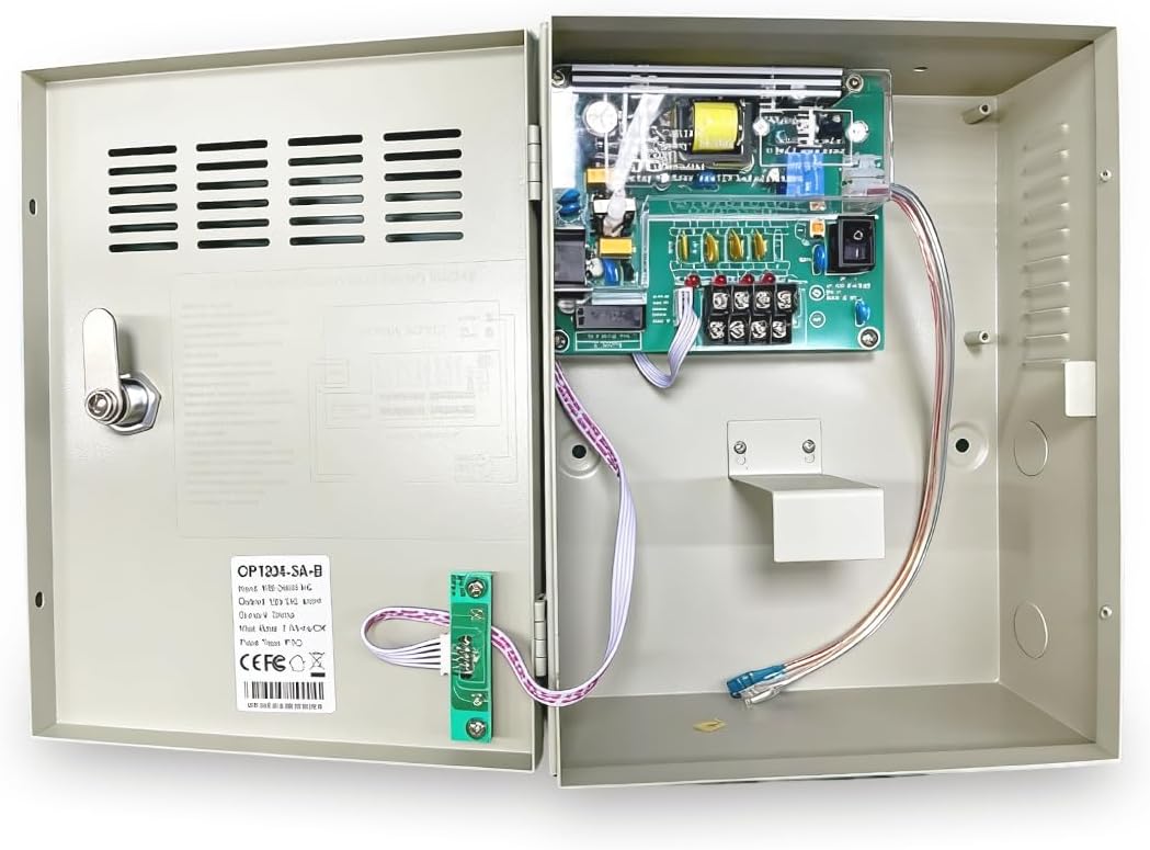 4 Channel 12V DC 3 Amp Output CCTV Distributed Power Supply Box with AC Plug and Lock for Security Cameras and DVRs (3A 4-Channel)
