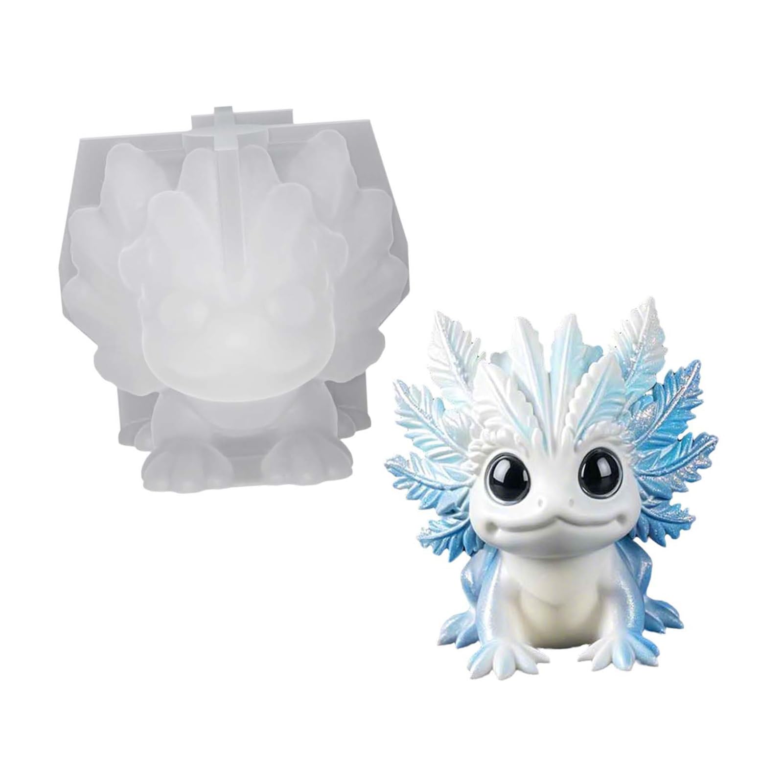 WEILWH Multipurpose Axolotl Figurine Mold in Silicone, Character Casting Mold for Resin Plaster or Clay Projects Axolotl Figurine Salamander Silicone Resin Casting Plaster Clay Figure Character Small