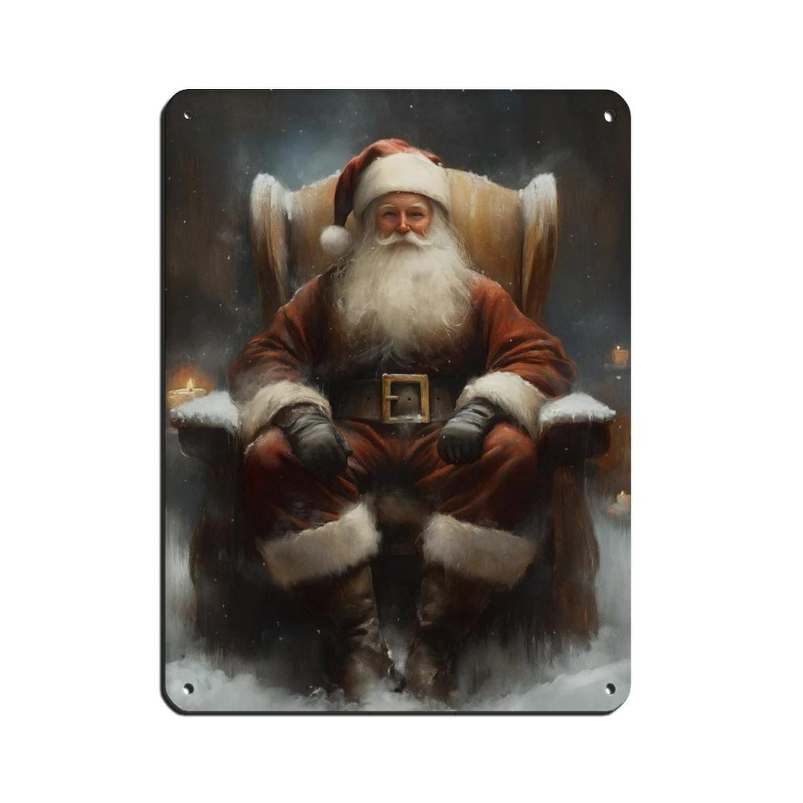 Santa Claus Dark Academia, Vintage Christmas Art Tin Sign Vintage Metal Pub Club Cafe Bar Home Wall Art Decoration Poster Retro 12x16inch(30x40cm)
