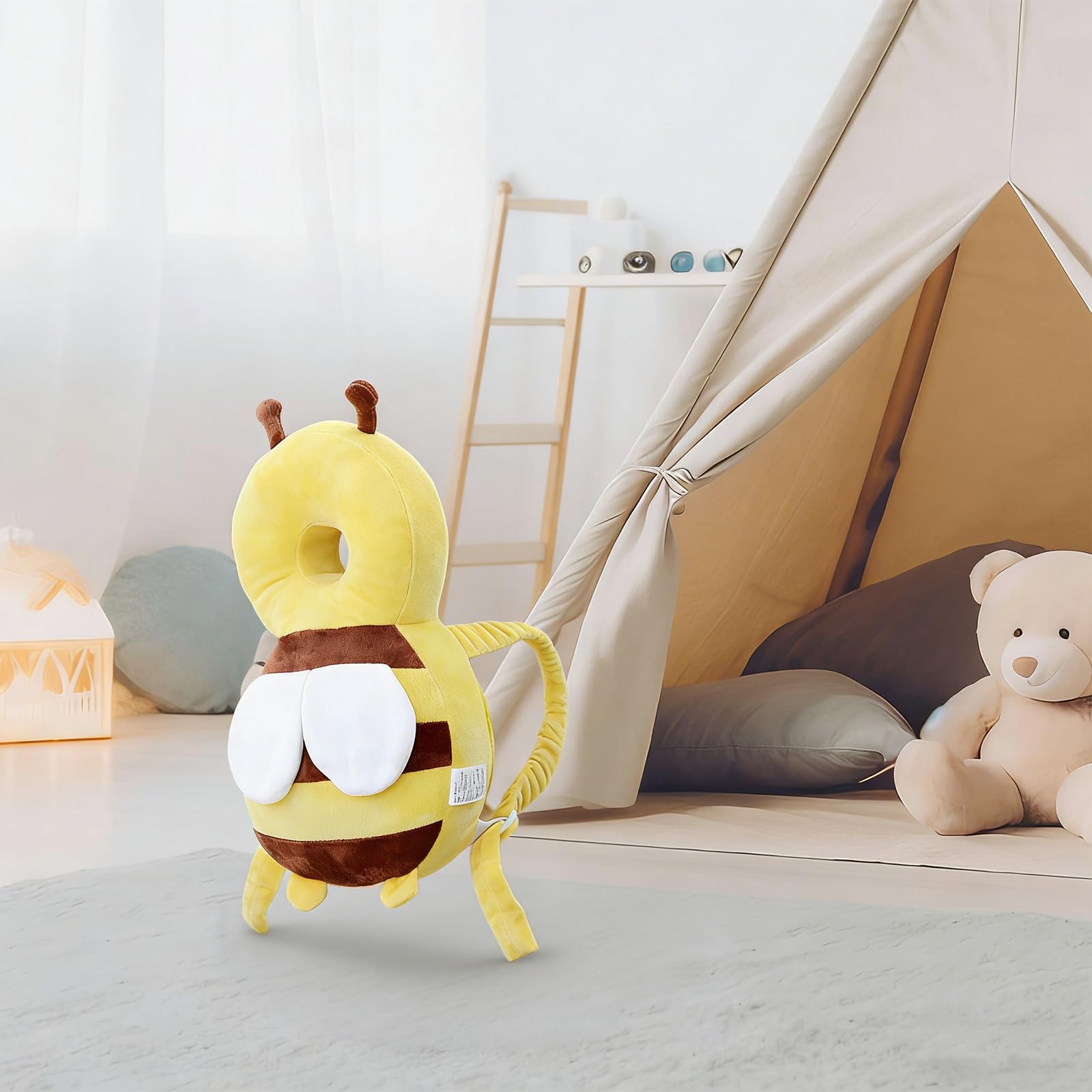 Coussin Anti Chute, Coussin Protection Tete With Genouillere Bebe, Protege Tete Chute, Crawling Aid, Honey Bee