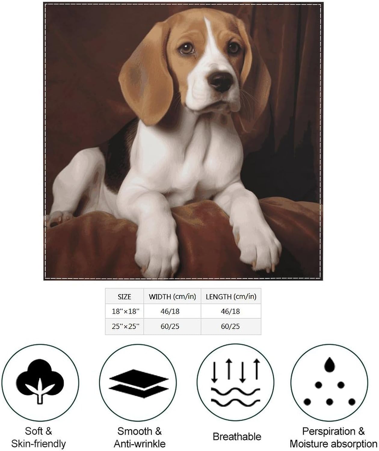 Ovely Pet Dog Beagle Neck Scarf for Women Silk Like Head Scarf image 2
