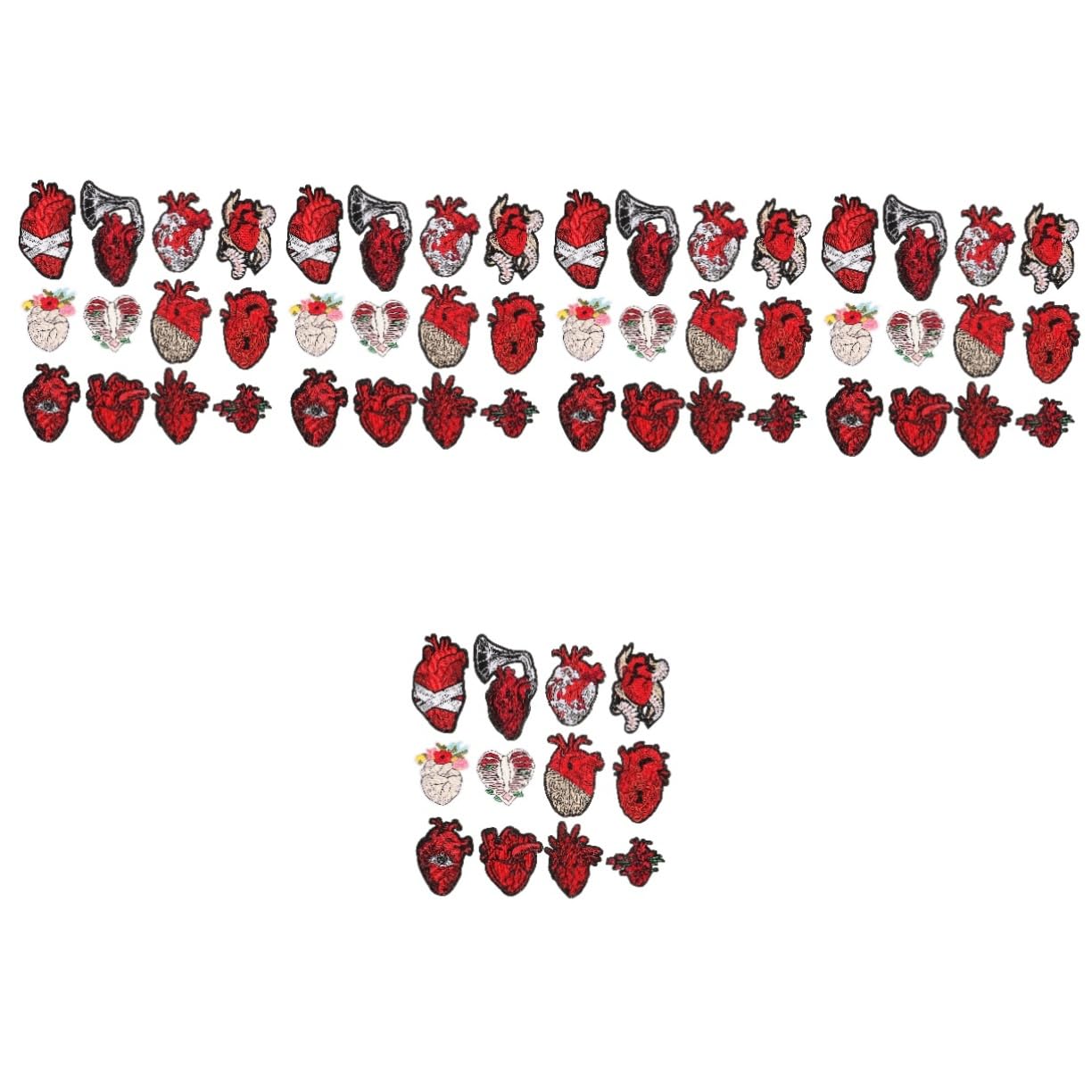 SHINEOFI 5 Set Patch Per Ricami Cardiaci Per Riparare Il Tessuto Vestiti A Forma Di Cuore Riparazione Toppe Ricamate Applique Cucire Toppe Per Vestiti Moda Cerotti Stoffa 12 Pezzi*5