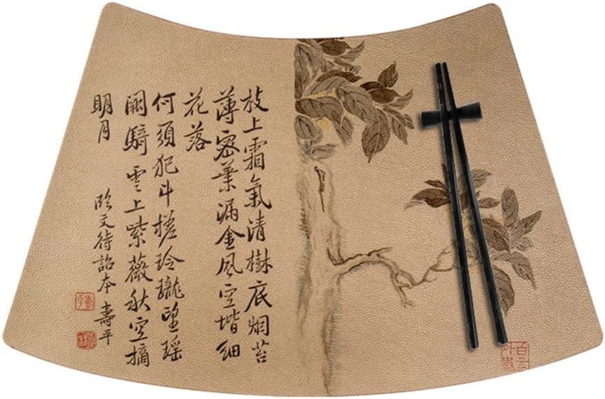 10 PCS Placemat Restaurant Table mats Chinese Style placemats Heat Insulation Soft Washable (Cool or: H) (G)