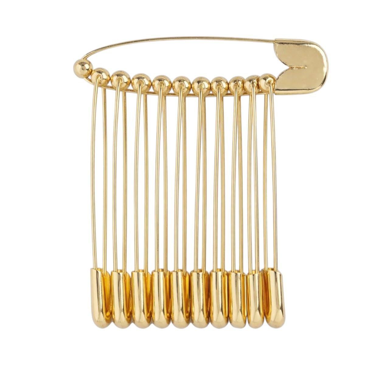 Accessher Gold Plated Shiny Stainless Steel Material Safety Pins/Metallic Saree Pins/Hijab Pins with Secured Closure for Women and Girls Pack of 12 pcs.-image-26