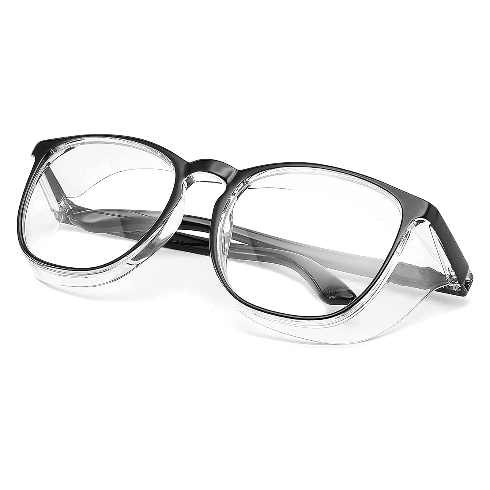 Safety Glasses Anti Fog for Women and Men,UV Protection Anti Scratch Protective Eyewear Safety Goggles over Glasses 1 Pack (Black)