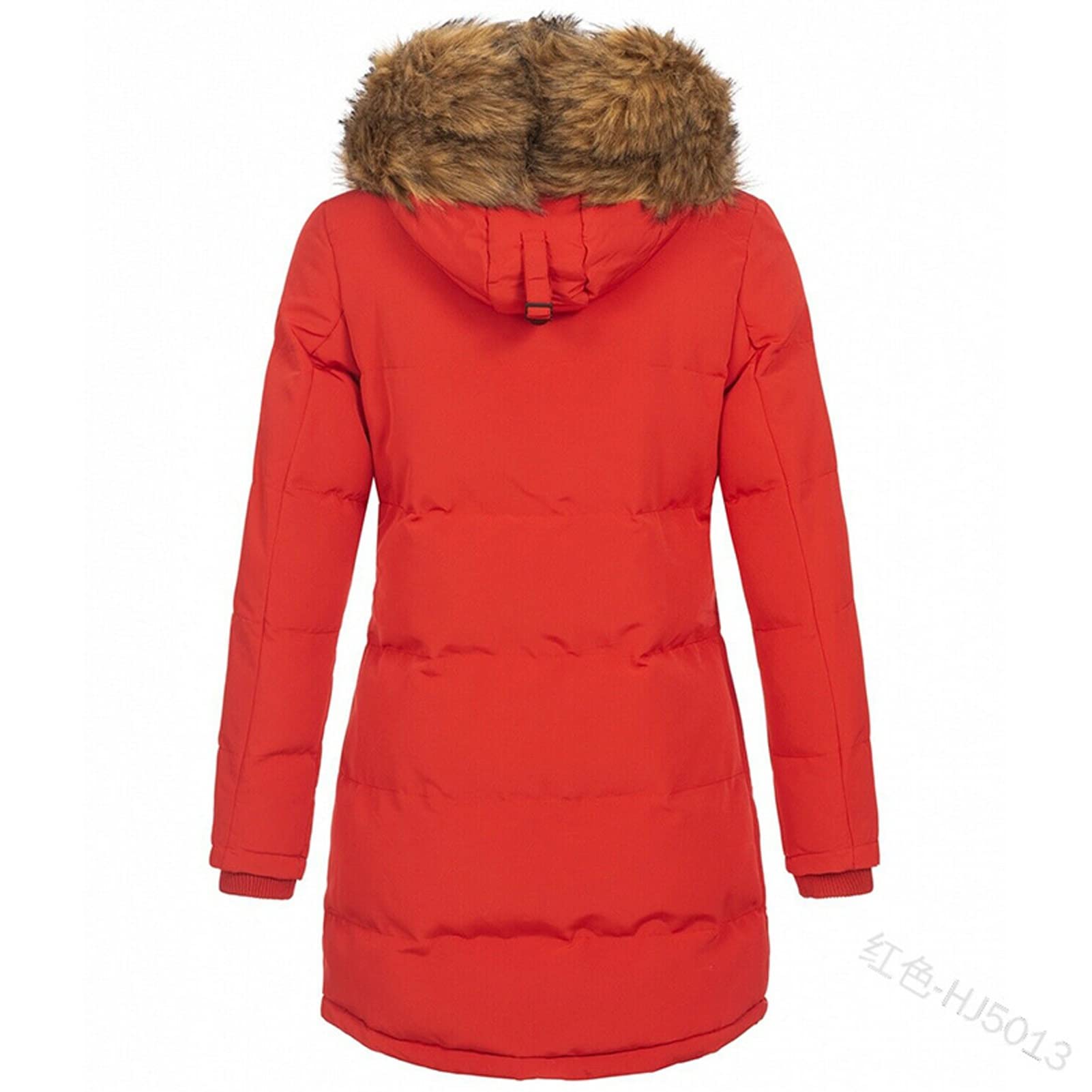 CRMY Cappotto Invernale da Donna in Cotone Caldo Parka Lungo con Cappuccio in Pelliccia Giacca di Transizione Giacca Trapuntata (Color : Black, Size : 3XL)