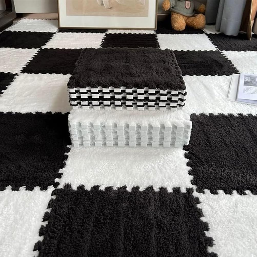 tappetini in schiuma, Tappetini In Schiuma Ad Incastro Multicolori 30x30x1 Cm Confezione Da 10(Black+white,20 Pcs)