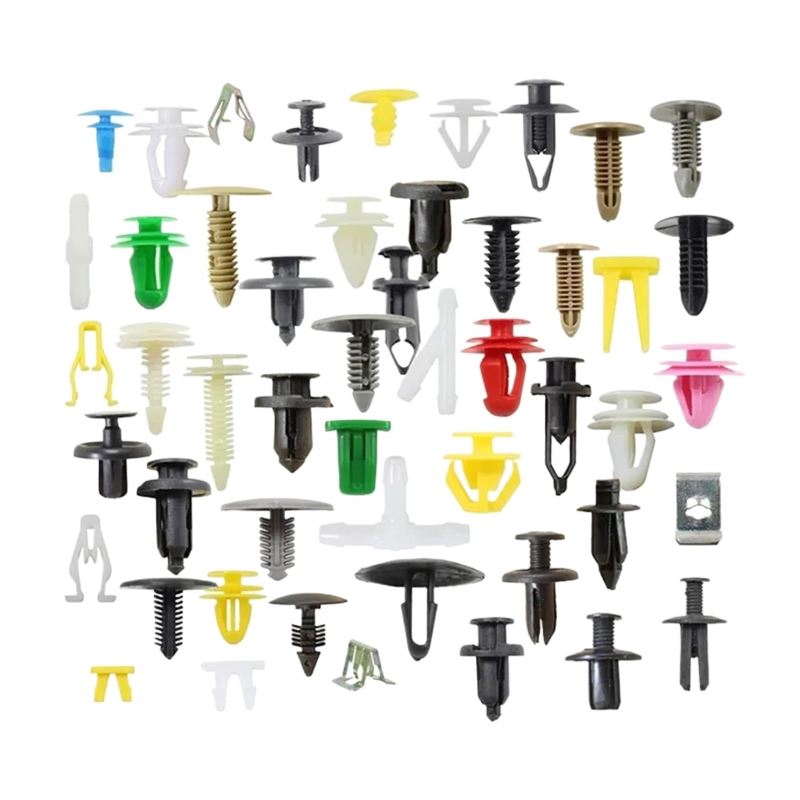 KXFVYNE 50/100PCS Mixed Auto Fastener Vehicle Car Bumper Clips Retainer Rivet Door Panel Fenders Liner/for All(50pcs)