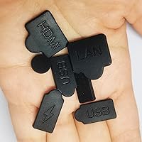 Vista 4 de 7 Pieces Silicone Dust Plugs Compatible with Ps5 Digital & Disc Edition Console Dust Cover, USB HDMI Interface Type AC LAN Port Dustproof Protector