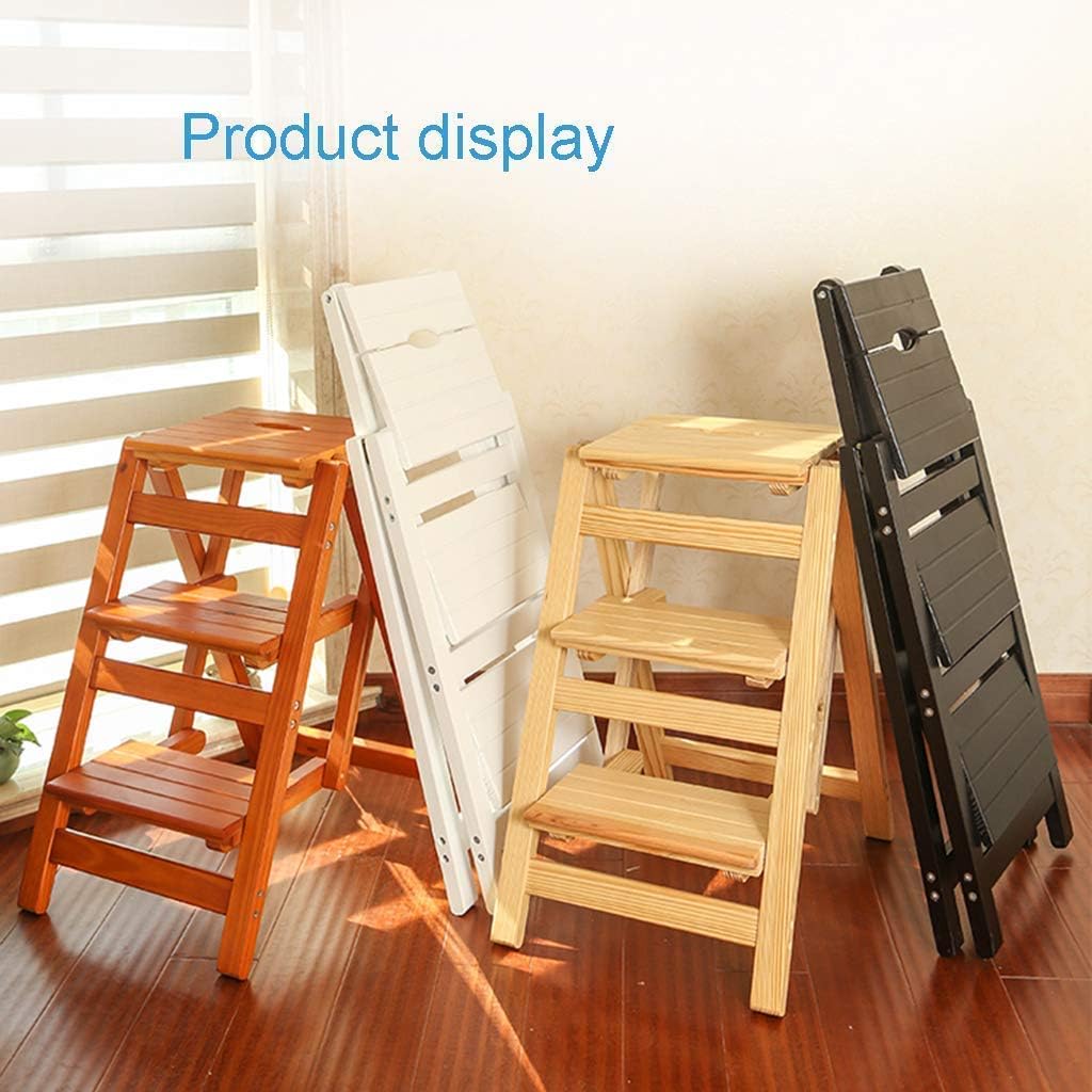 Folding Portable Ladder Step Stool Multi-Function Household Folding Ladder Stool, 3-Step Ladder Chair, Shoe Rack, Flower Rack, Kitchen Closet Step Stools for Bedroom Closet
