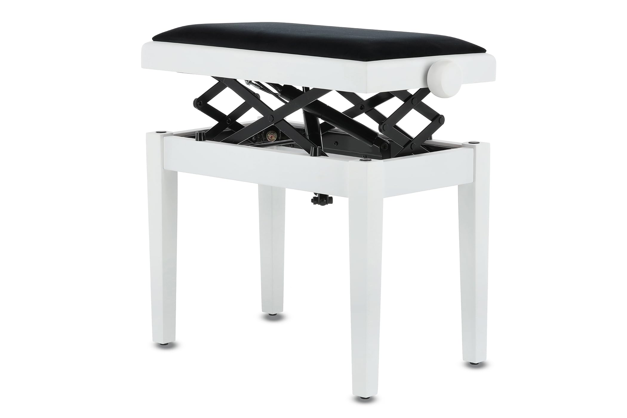GEWA Banc de piano Deluxe Autolift avec réglage confortable de la hauteur, bois massif, blanc mat