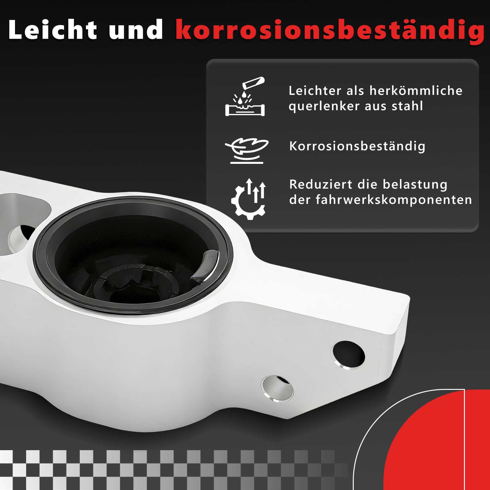 Querlenkerlager mit Halter Lagerbock Vorne Unten Hinten Rechts/Links für VW Passat B6 B7 Tiguan 5N Audi Q3 8U CC, Ersetzt OE# 3C0199231D 3C0199231E 3C0199231F 3C0199231A - 2 Stück