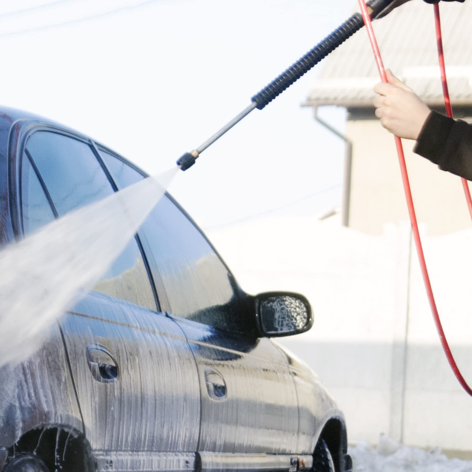 Myjka Wysokociśnieniowa 4000PSI Przenośna Myjka Ciśnieniowa z Przedłużaczem i 5 Dyszami do Samochodów