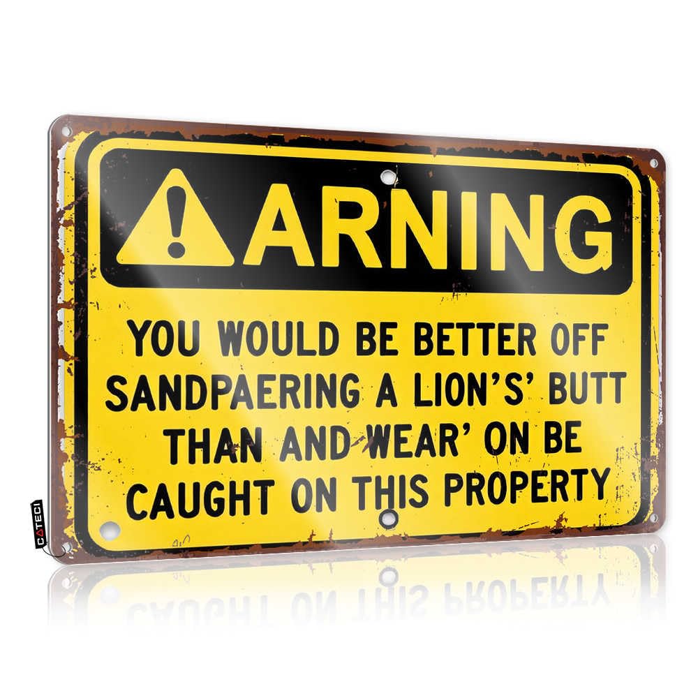 Fzfn Colour Vintage Wall Art Haves Country Warning: Sandpapering A Lion's Butt Is Better Than Being Here! For Score - Girly Customizable(30X40cm)
