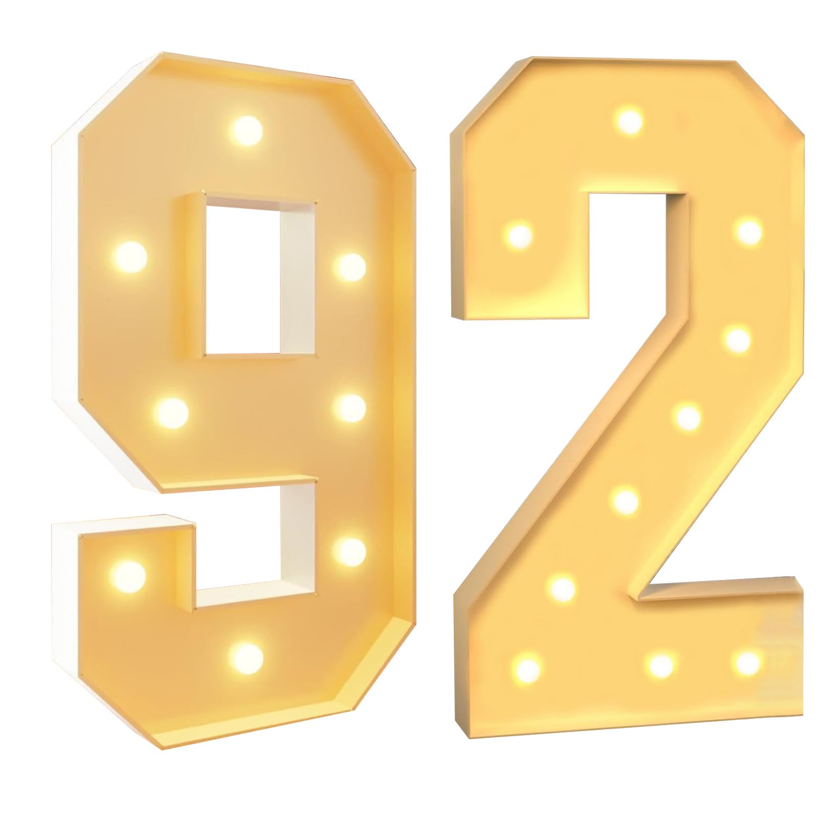 Marquee - Luce notturna con numero 92, 100 cm, con luci da 0 a 100 cifre