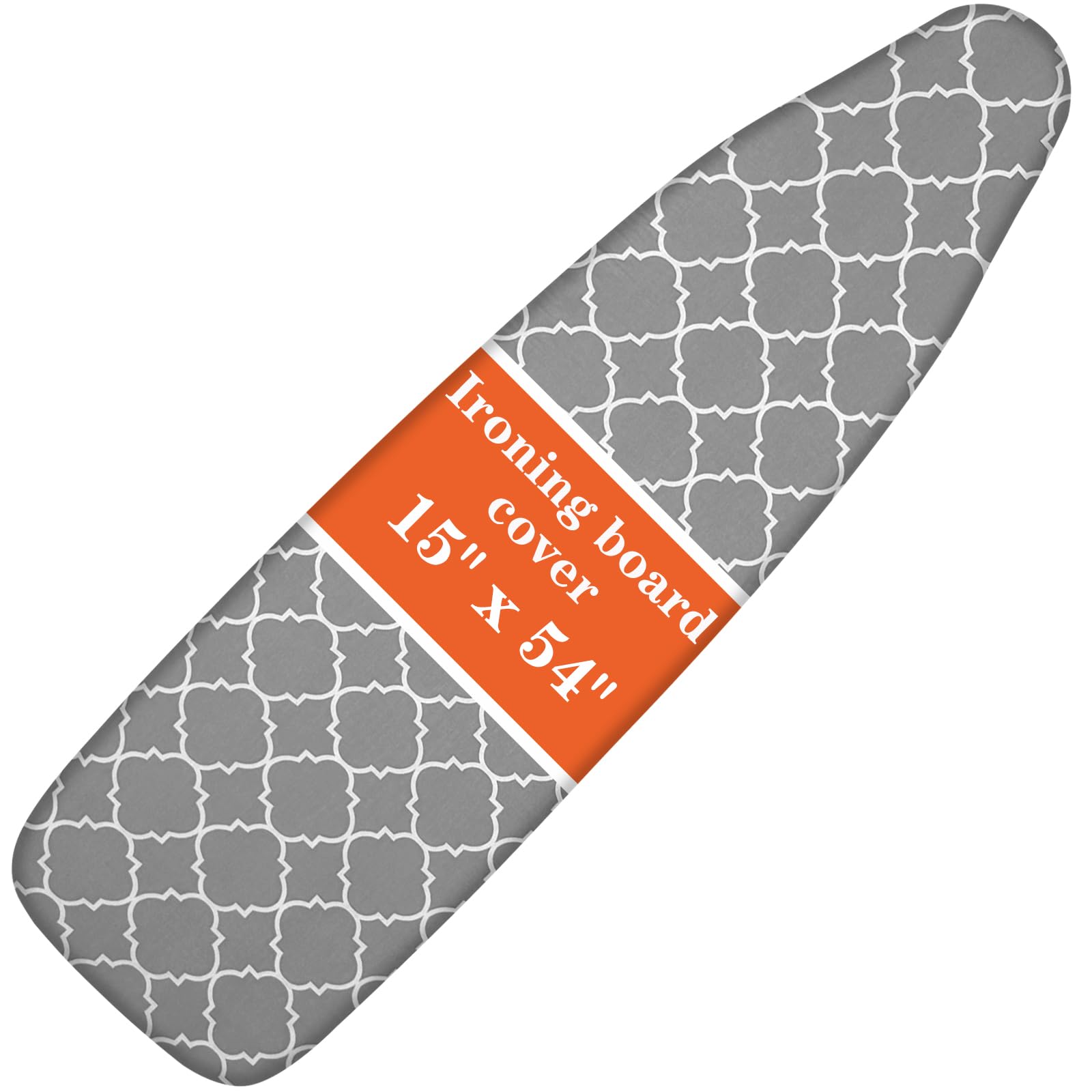 UFETGYG Ironing Board Cover, Full Size Scorch Resistant Padding, Silicone Coating,Elastic Edge, Heavy Duty Iron Pad Covers Standard Boards, 15" x 54" (Printing)