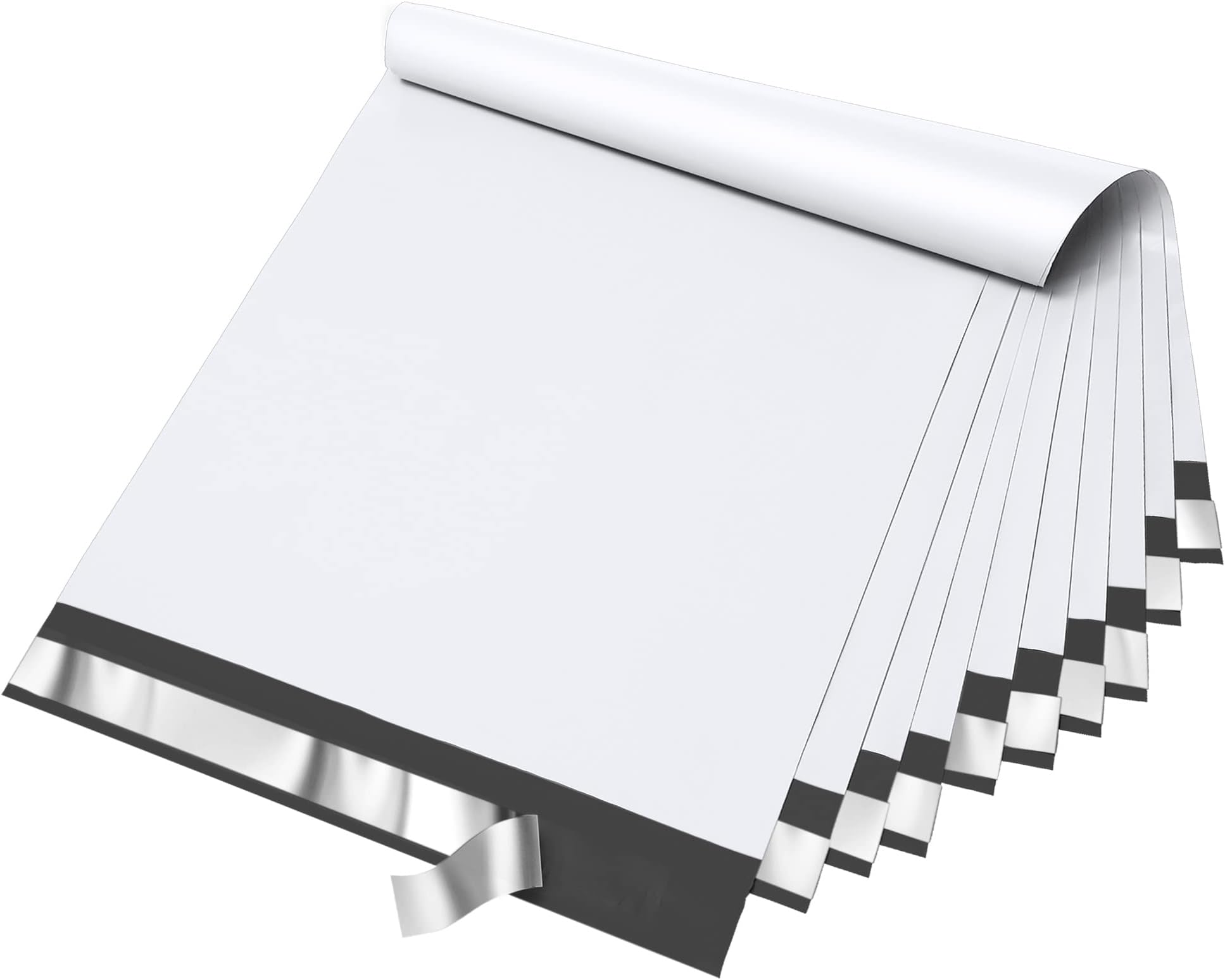 Fuxury 100 Pcs 12x15.5" Poly Mailers Shipping Bags for Clothing,Self Seal Plastic Mailing Envelopes for Packaging Postal Return Small Business,White
