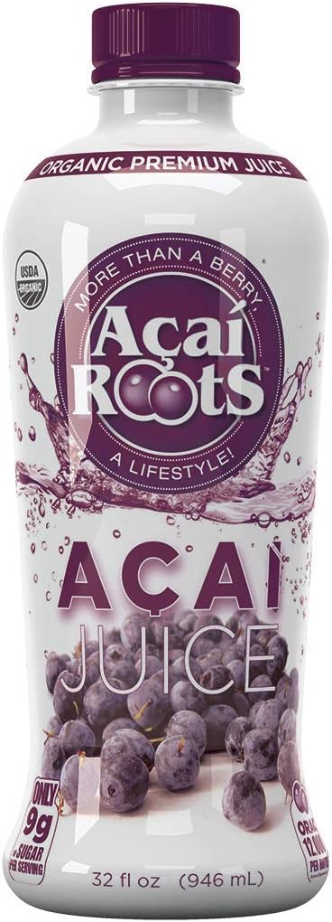Acai Roots Pure Acai Juice, 32-Ounce Bottles (Pack of 3)